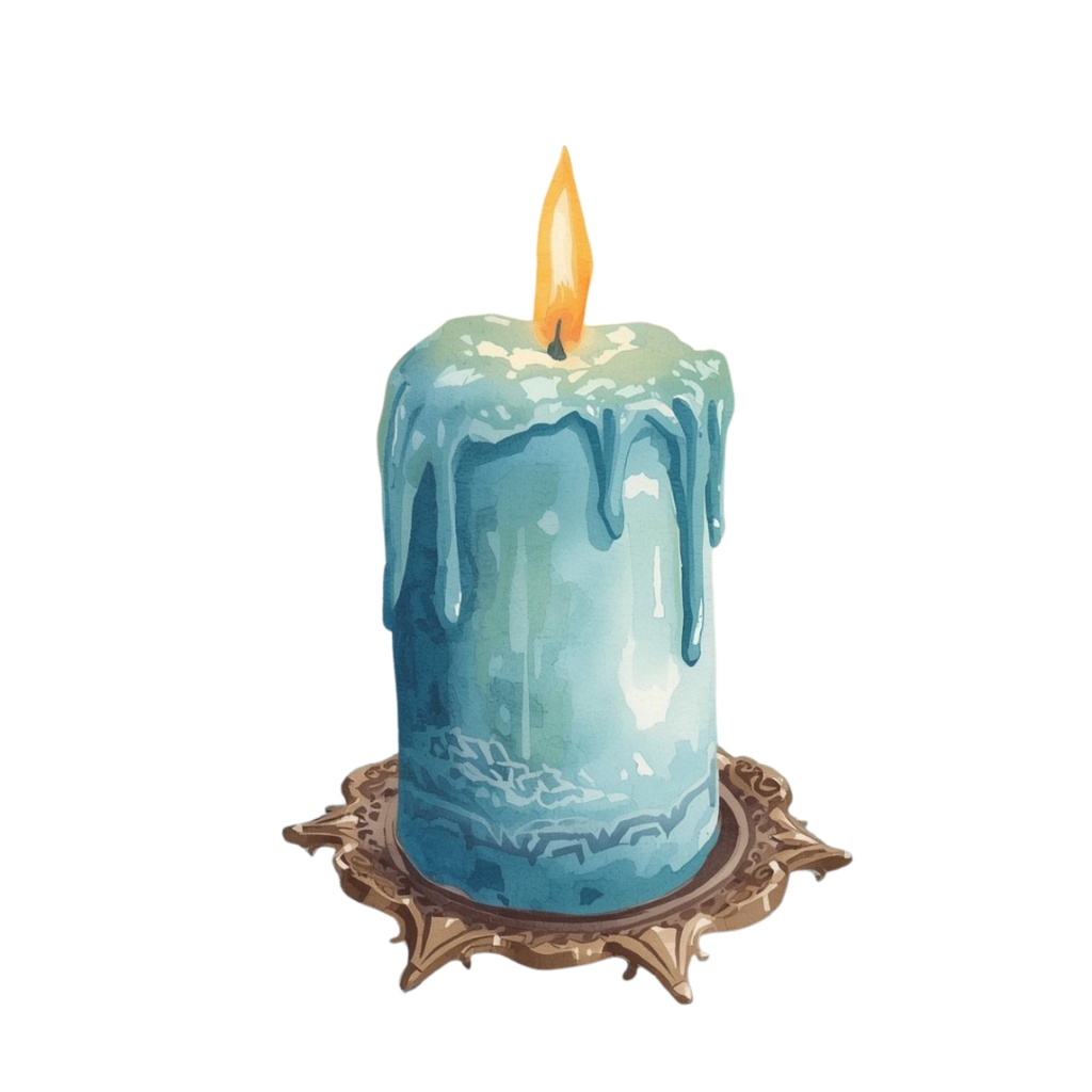 水彩ブルーアンティークハロウィンクリップアートセット(全20種・PNG)