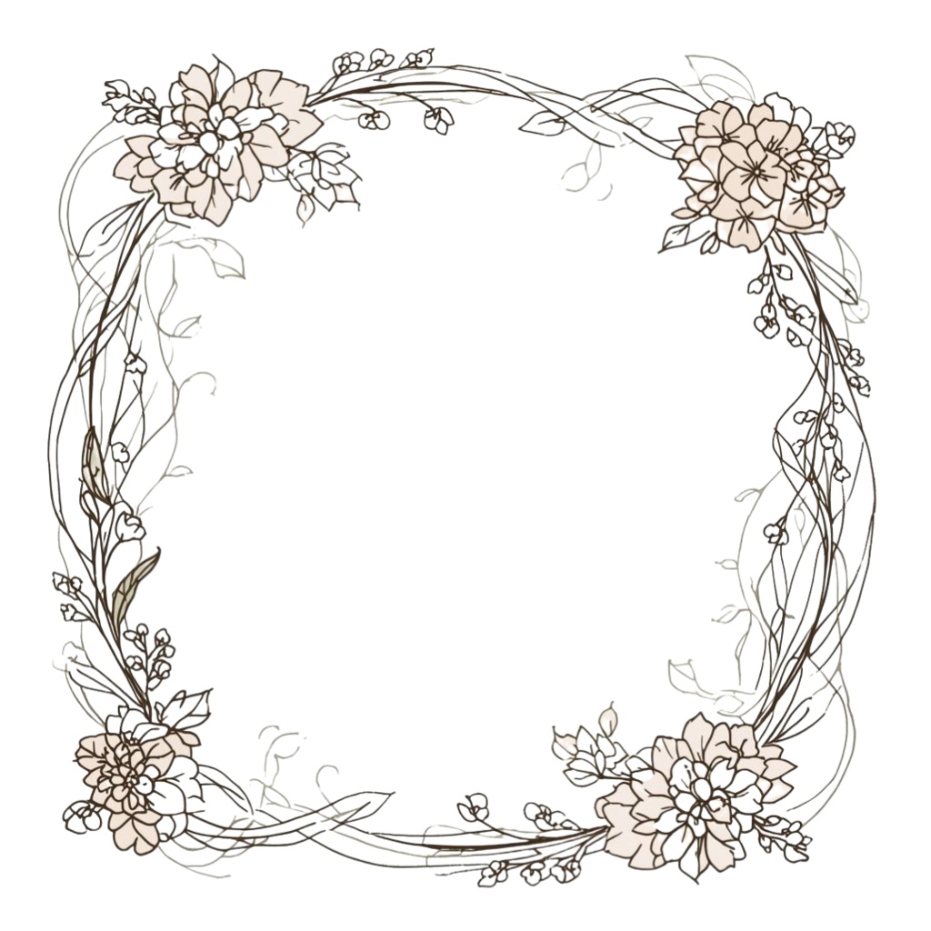 エレガントな草花の飾り枠クリップアート15種類 第2弾 商用利用可