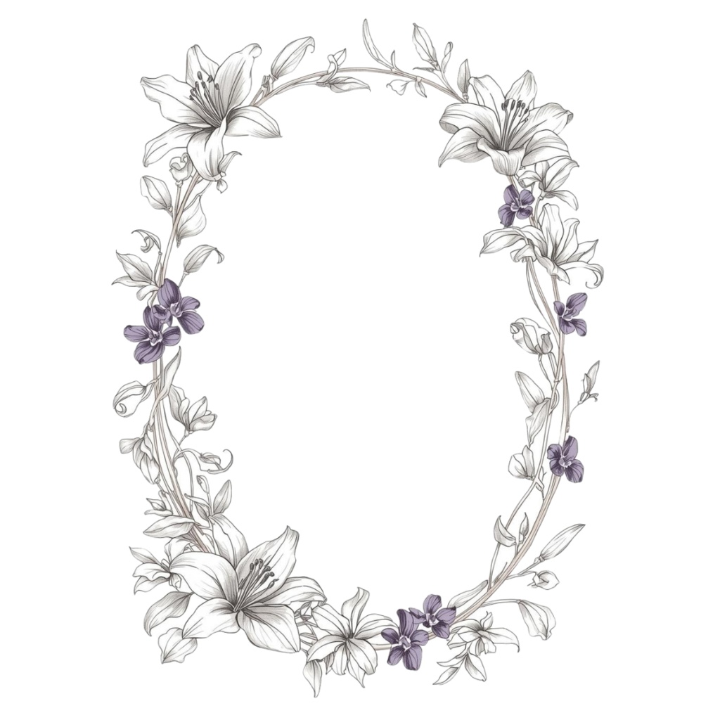 エレガントな草花の飾り枠クリップアート15種類 第2弾 商用利用可