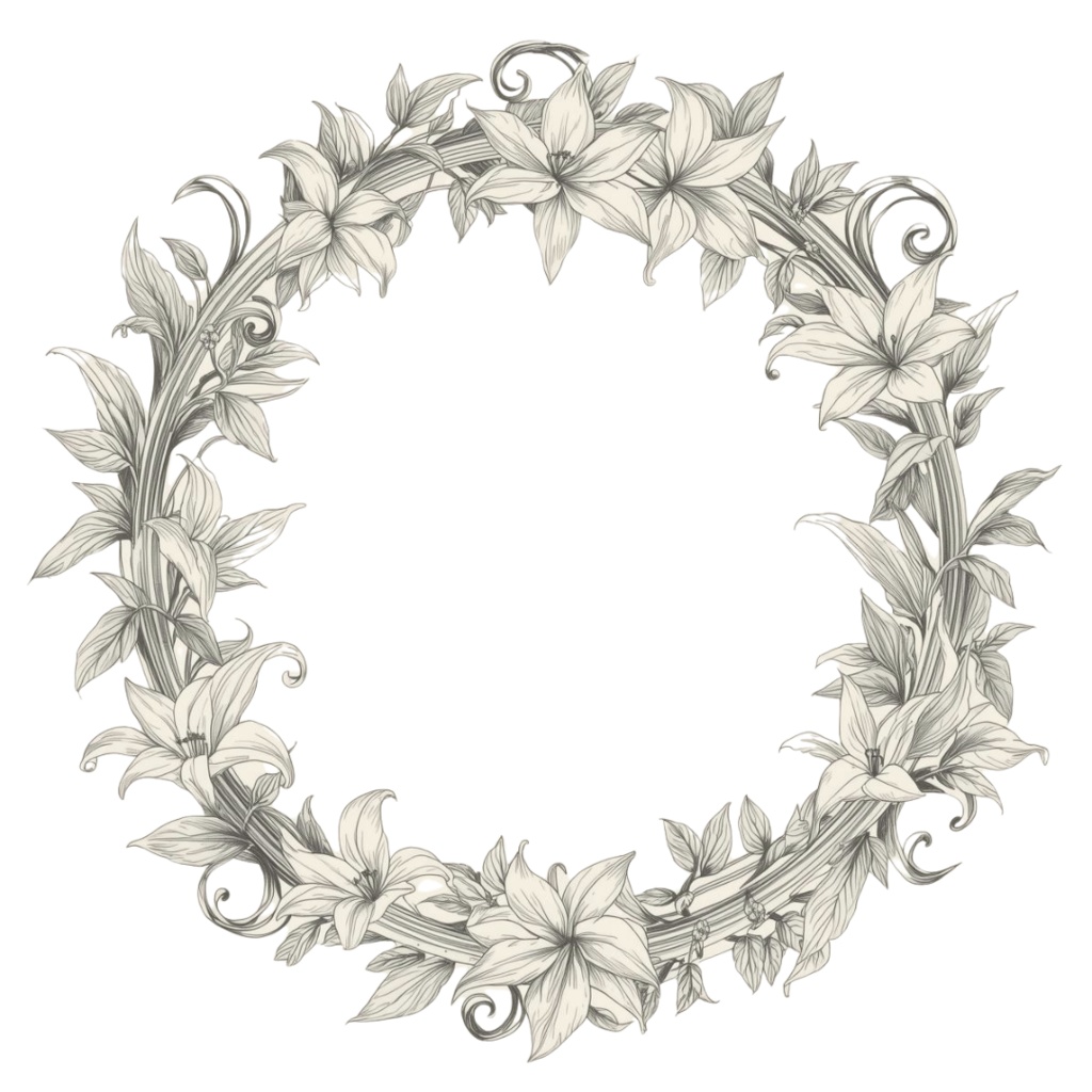 エレガントな草花の飾り枠クリップアート15種類 第2弾 商用利用可