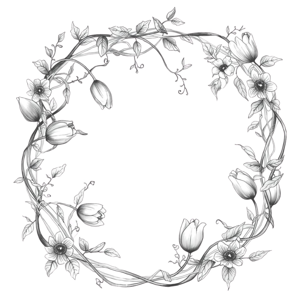 エレガントな草花の飾り枠クリップアート15種類 第2弾 商用利用可