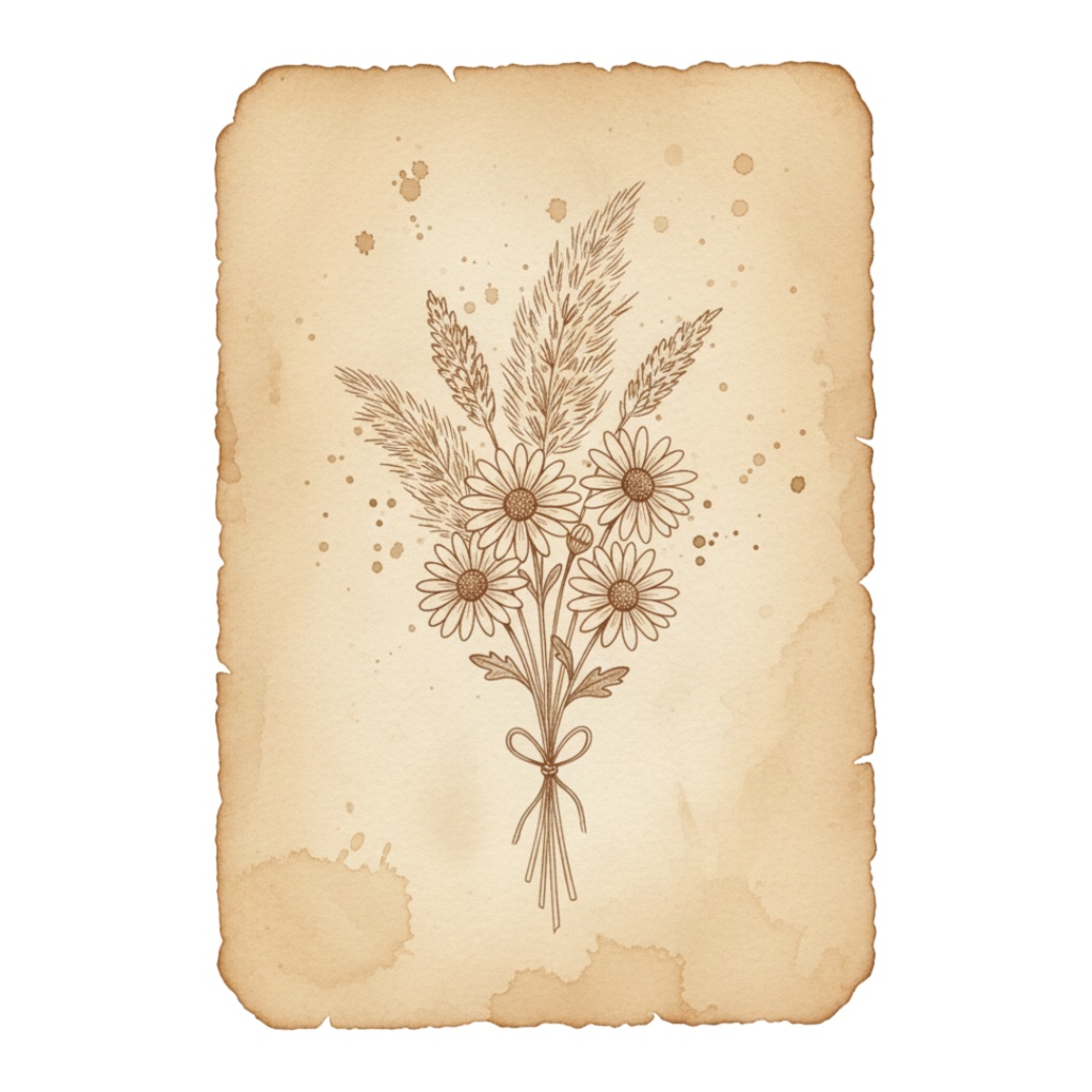 秋の訪れを告げる水彩クリップアート:アンティークフラワーコレクション(PNG)