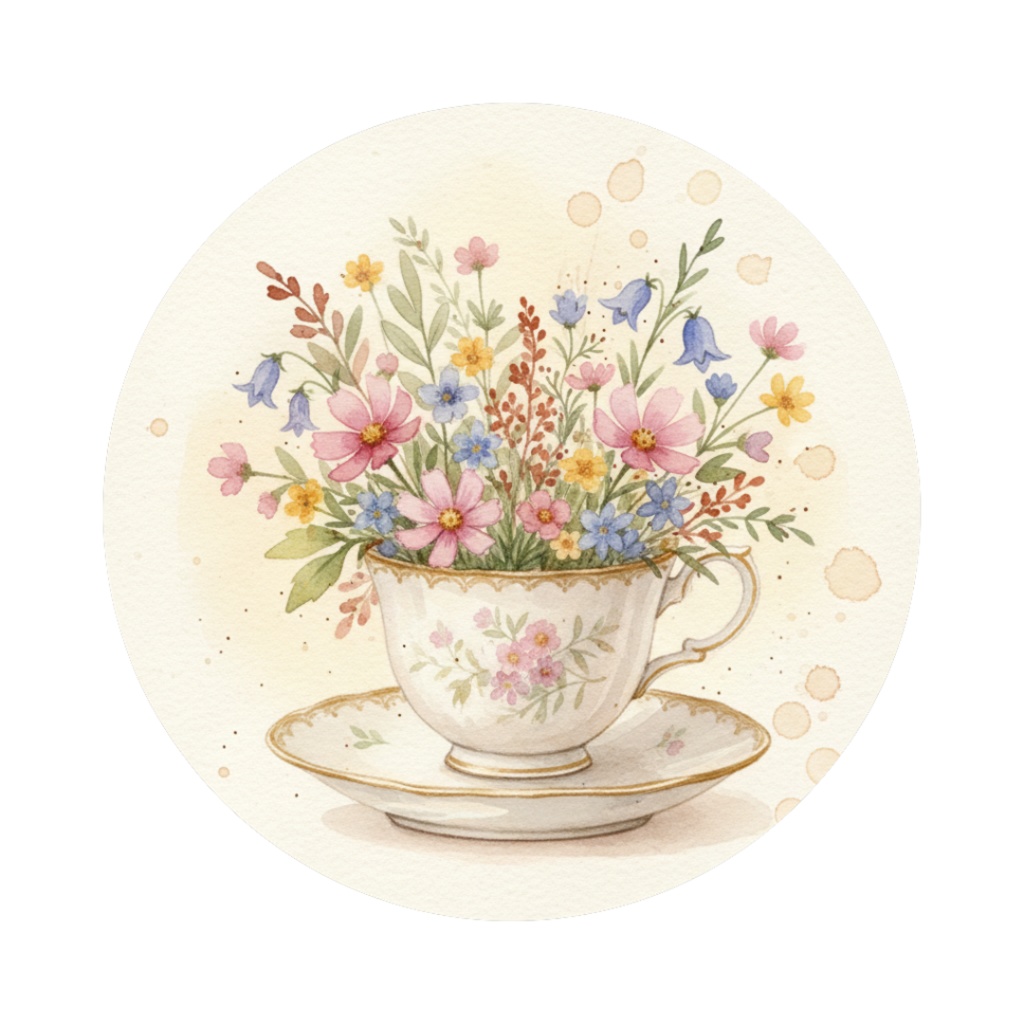 秋の訪れを告げる水彩クリップアート:アンティークフラワーコレクション(PNG)