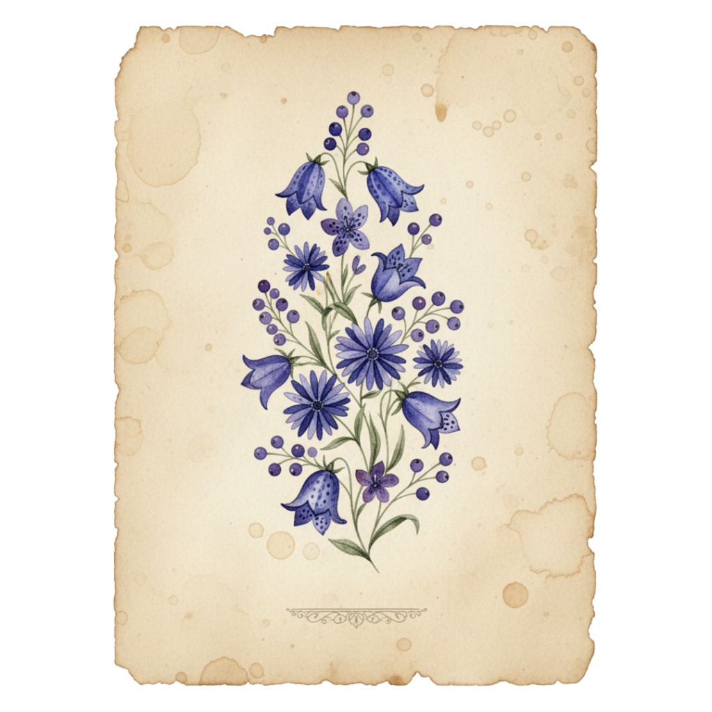 秋の訪れを告げる水彩クリップアート:アンティークフラワーコレクション(PNG)