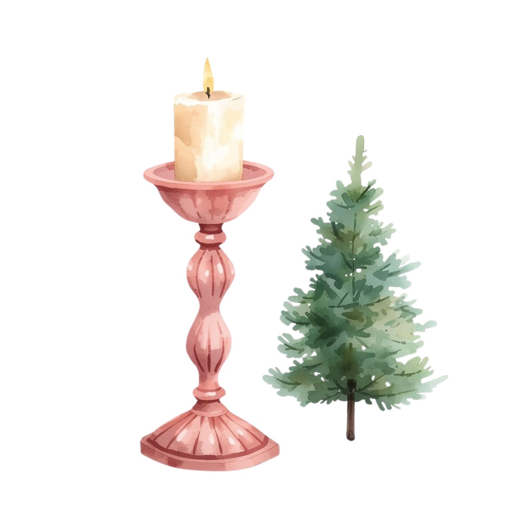 ふんわりピンクのクリスマス素材集 アンティーク×ナチュラル×水彩 Antique Pink Christmas Clipart