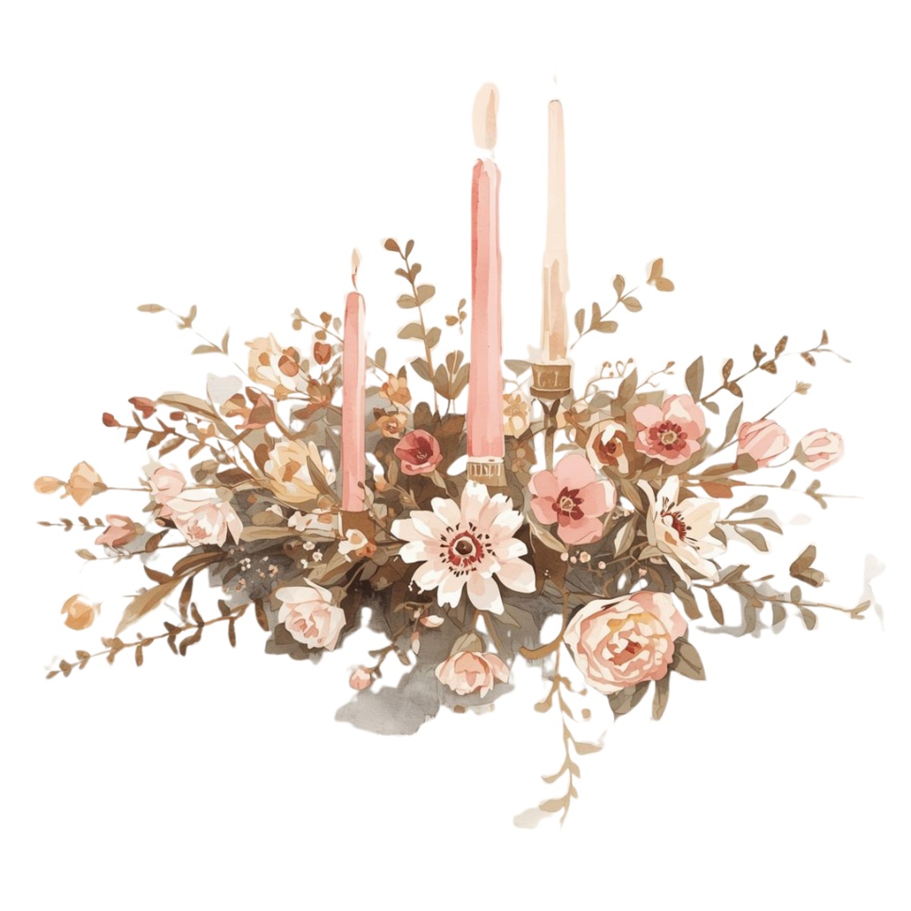 ふんわりピンクのクリスマス素材集 アンティーク×ナチュラル×水彩 Antique Pink Christmas Clipart