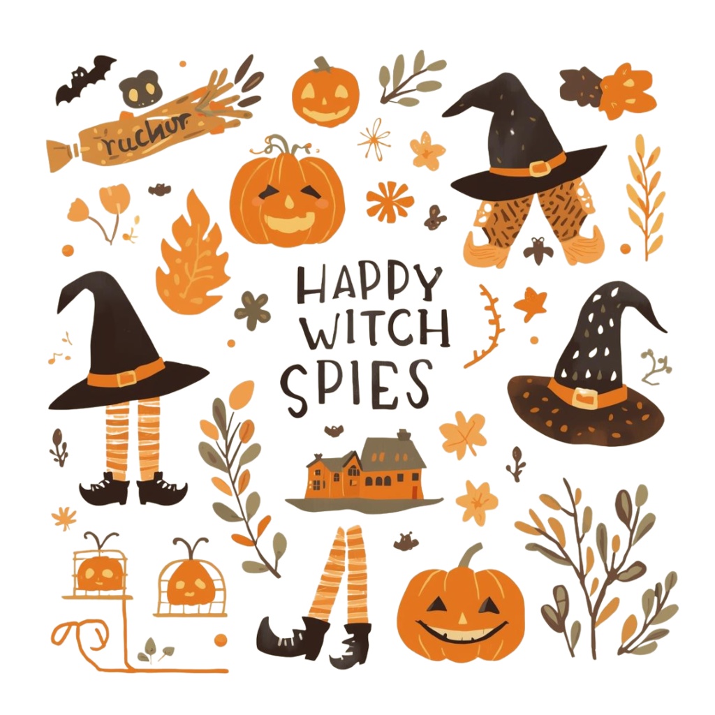 Halloween ClipArt Set|大人可愛いハロウィンクリップアート 40点セット(PNG・背景透過)