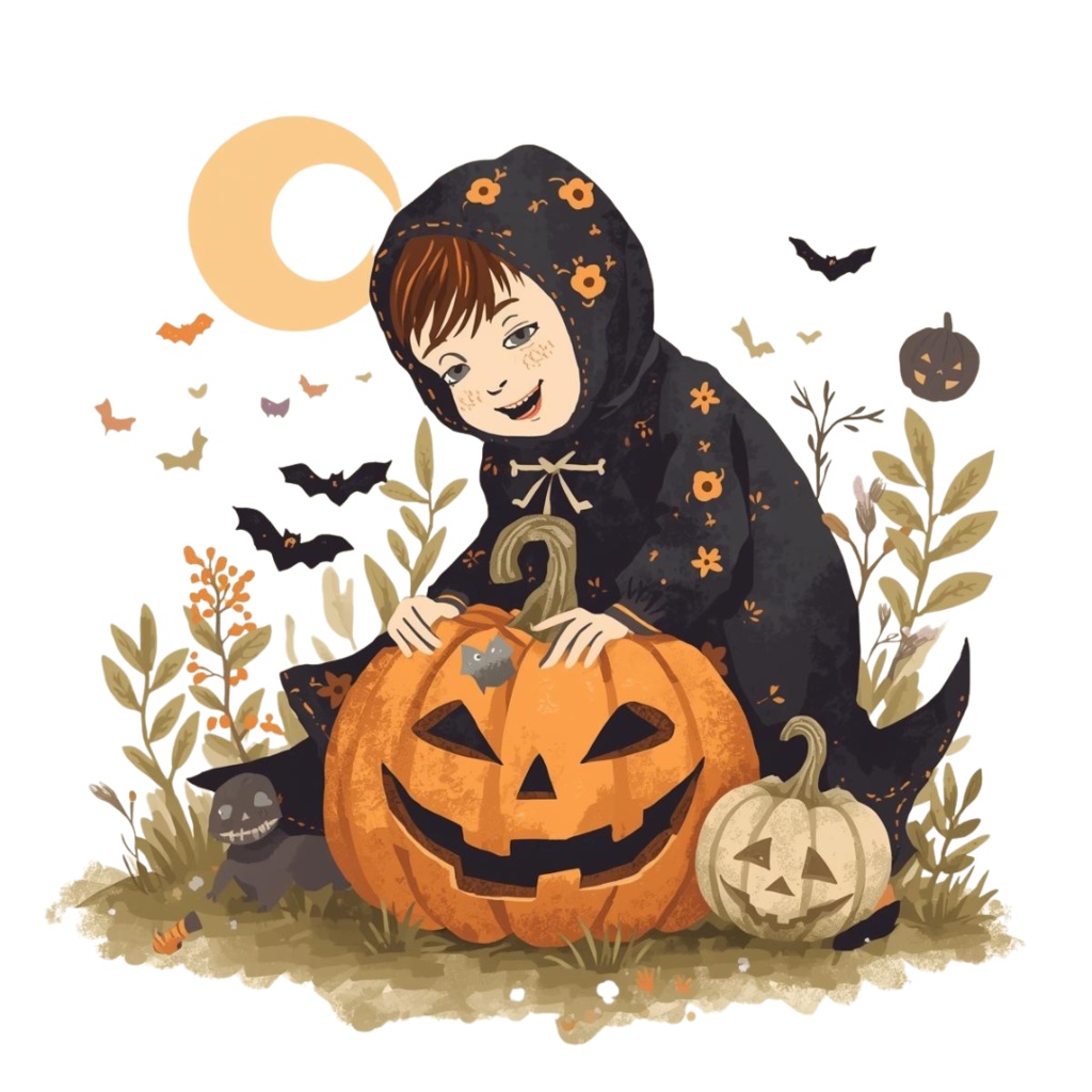 Halloween ClipArt Set|大人可愛いハロウィンクリップアート 40点セット(PNG・背景透過)