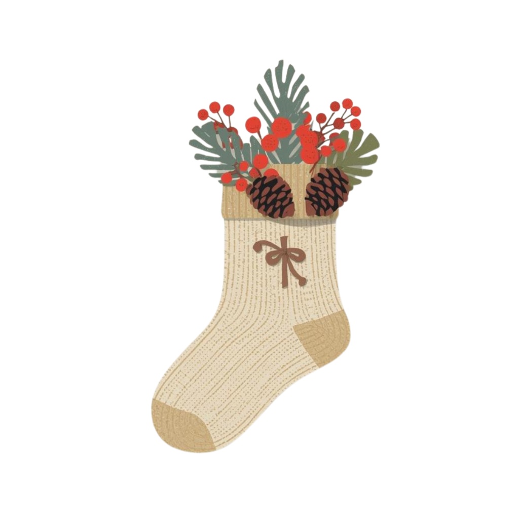 Christmas ClipArt Set|ナチュラルで大人可愛いクリスマスクリップアート20点セット(PNG・背景透過)