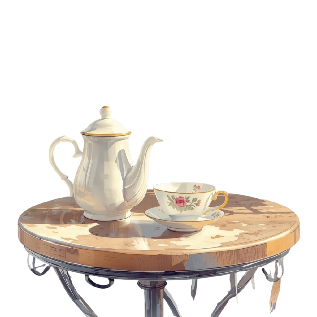 Antique Café ClipArt – 20 Vintage Coffee & Tea Illustrations (PNG Download) (アンティークカフェ クリップアート 20点セット)
