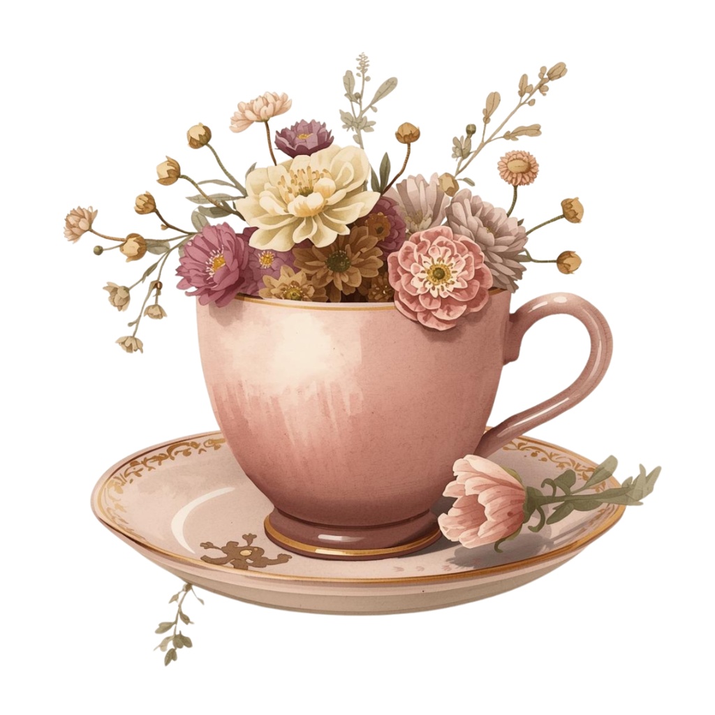 Antique Café ClipArt – 20 Vintage Coffee & Tea Illustrations (PNG Download) (アンティークカフェ クリップアート 20点セット)