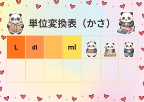 【現役スタッフ考案】算数 単位変換表 3枚セット(距離・重さ・かさ)パンダのデジタル教材 PDF配布