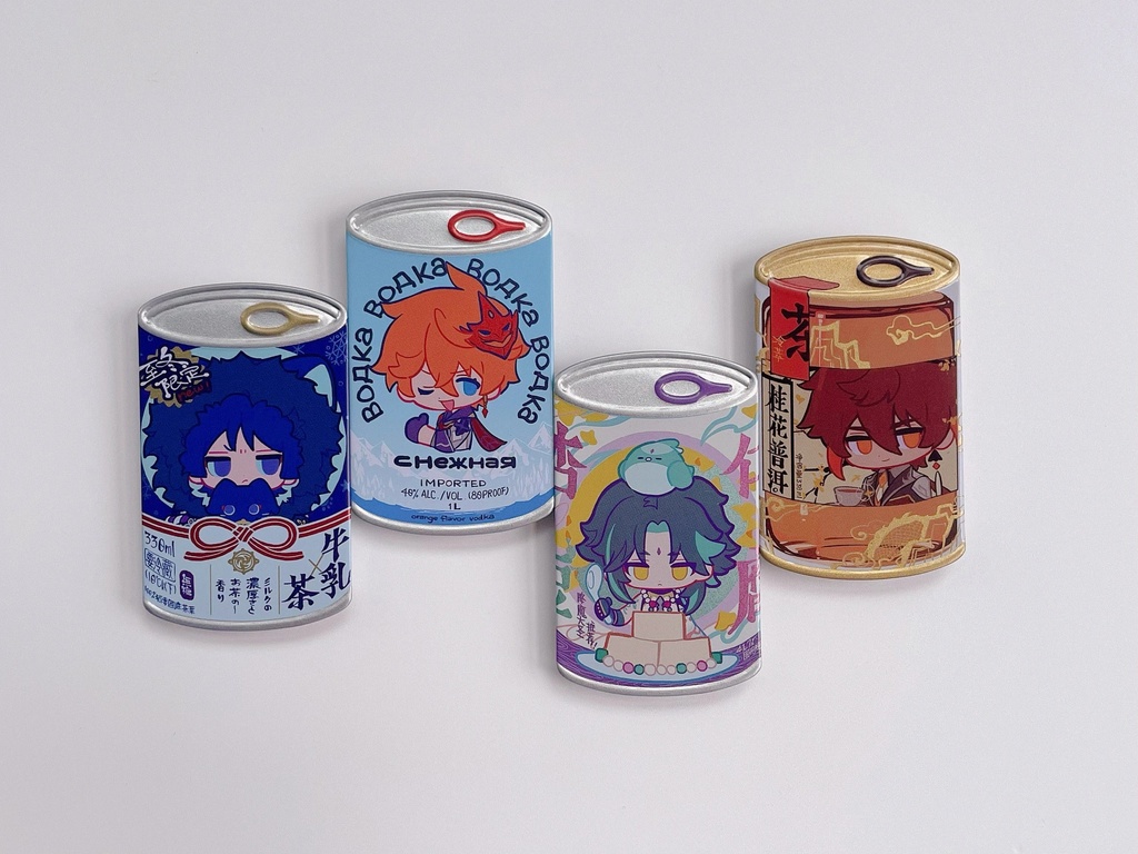 原神　缶バッジ　放浪者　タルタリヤ　鍾離　魈