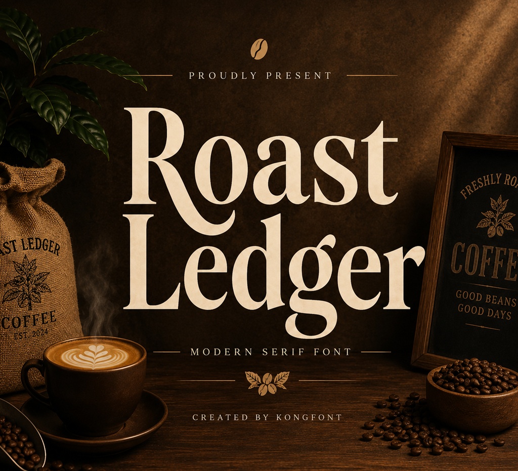 Roast Ledger|モダン・コーヒー セリフ欧文フォント