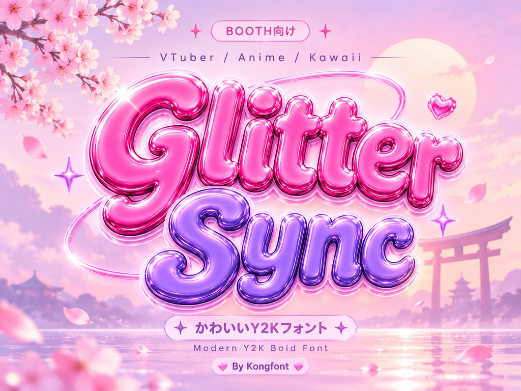 Glitter Sync｜Y2K・グロッシー ボールドディスプレイ欧文フォント