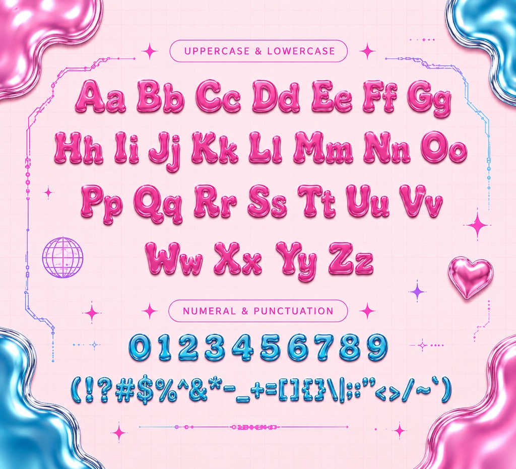Luster Pop|グロッシーY2K・ポップ ディスプレイ欧文フォント