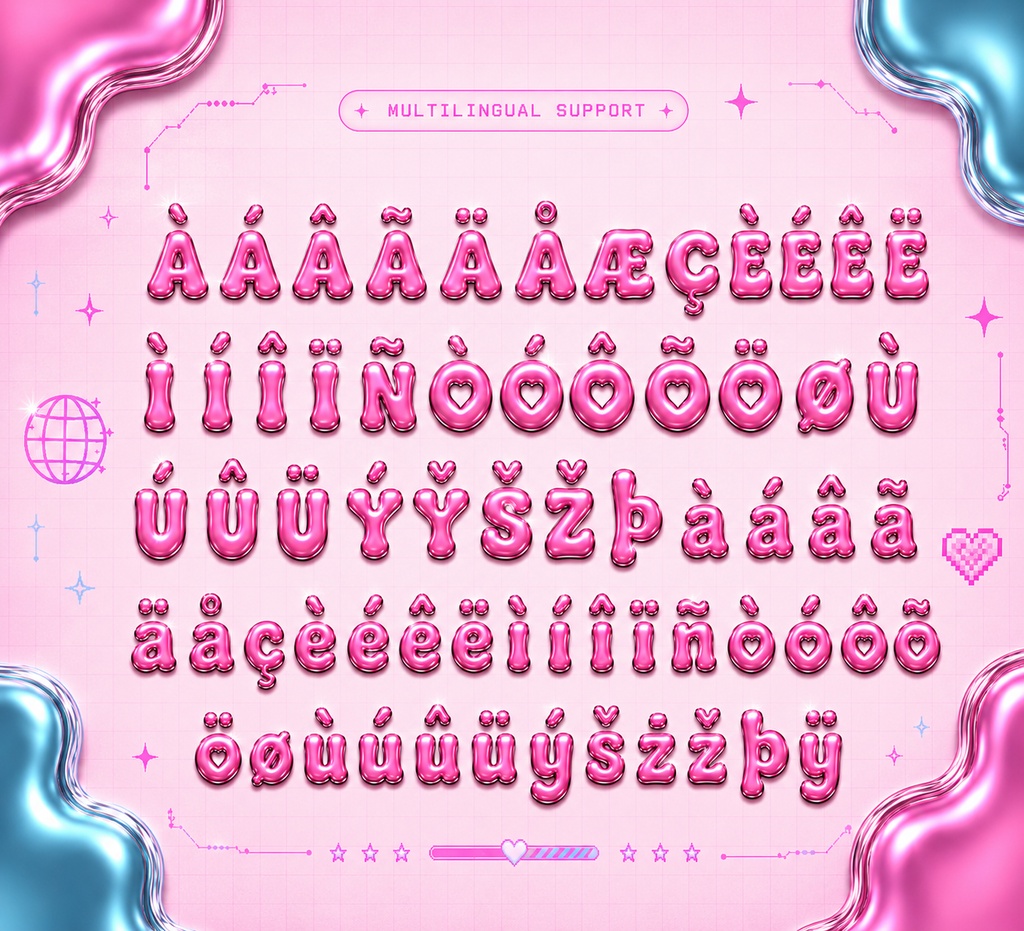 Luster Pop|グロッシーY2K・ポップ ディスプレイ欧文フォント