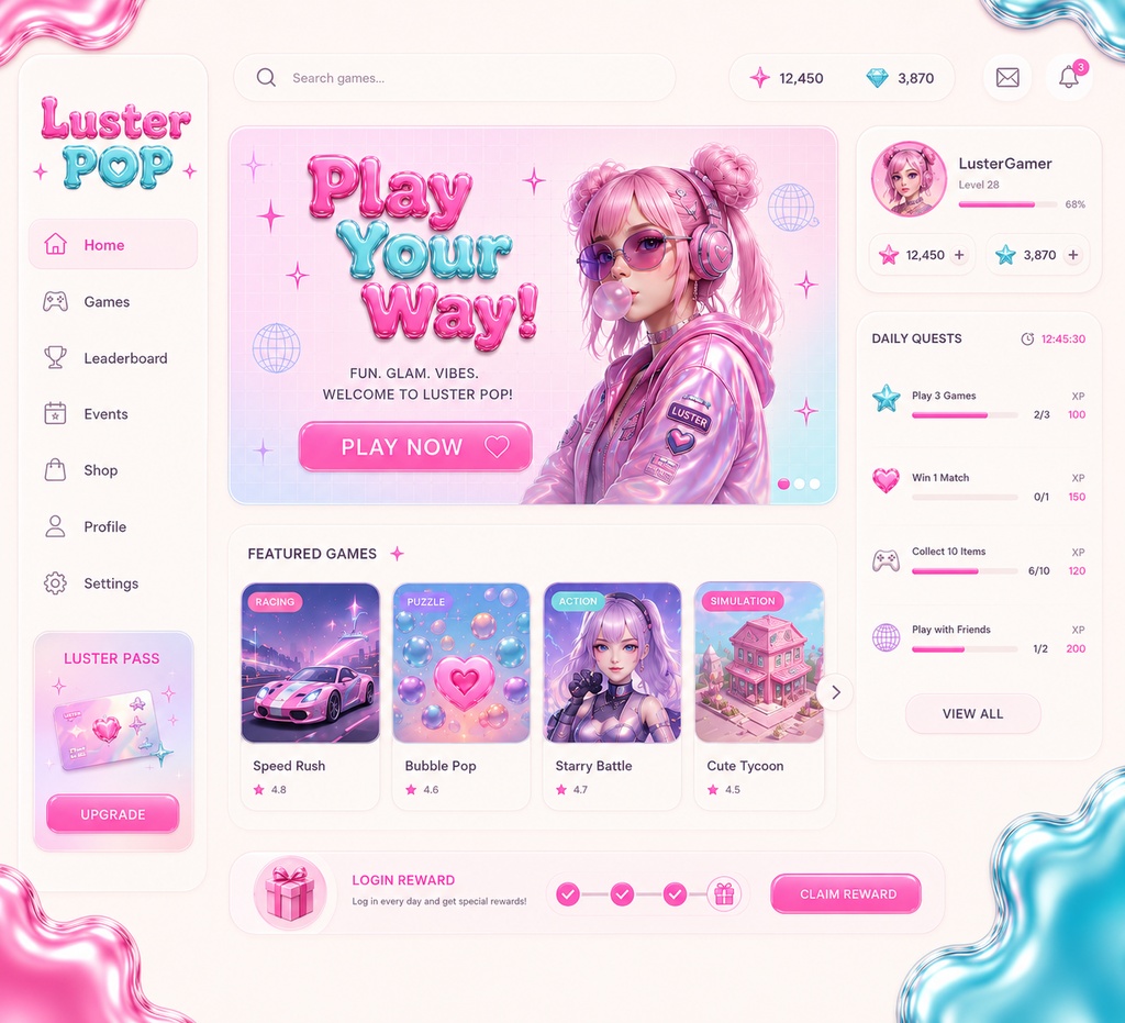 Luster Pop|グロッシーY2K・ポップ ディスプレイ欧文フォント