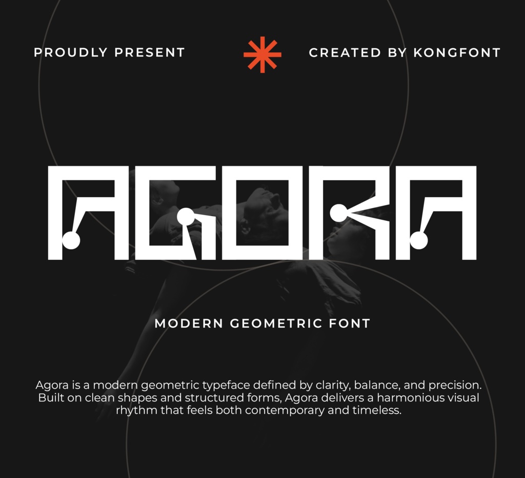Agora|モダン・ジオメトリック ディスプレイ欧文フォント