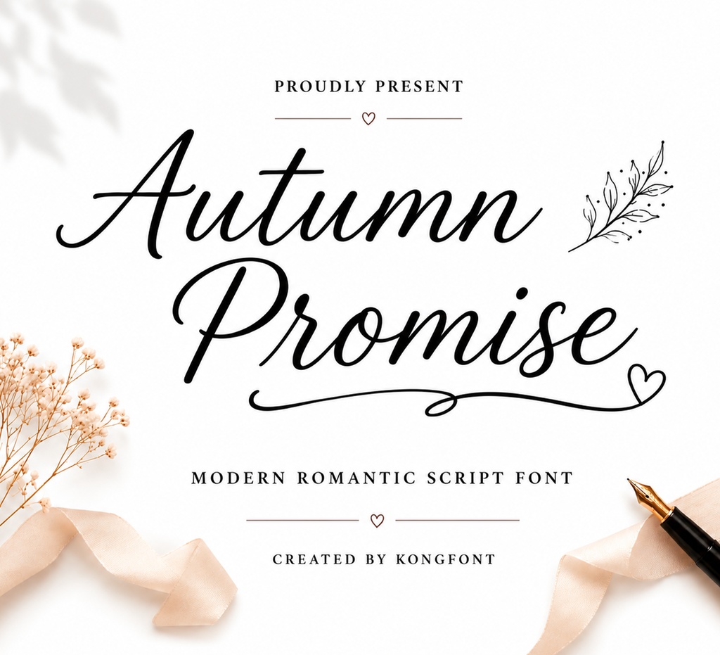 Autumn Promise|モダン・ロマンティック スクリプト欧文フォント