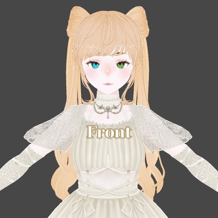 【Vroid】Twin Bow Ponytails Hairstyle with Texture