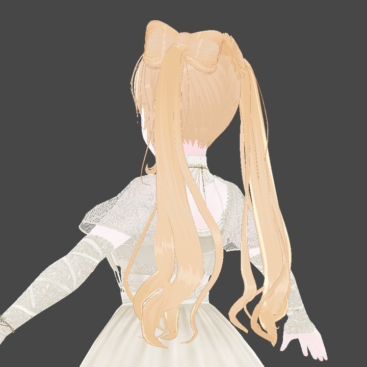 【Vroid】Twin Bow Ponytails Hairstyle with Texture