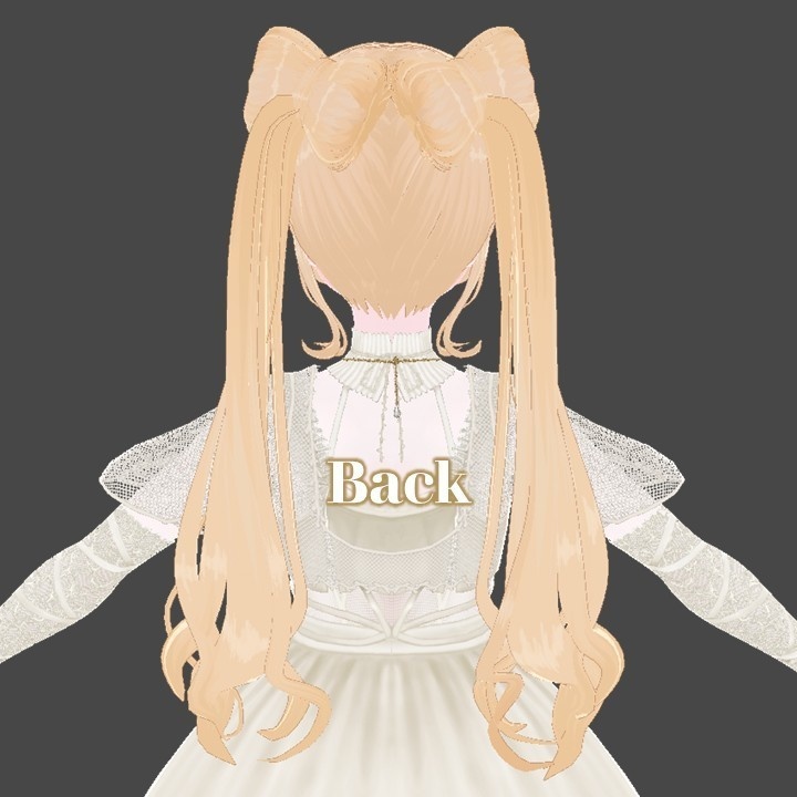 【Vroid】Twin Bow Ponytails Hairstyle with Texture