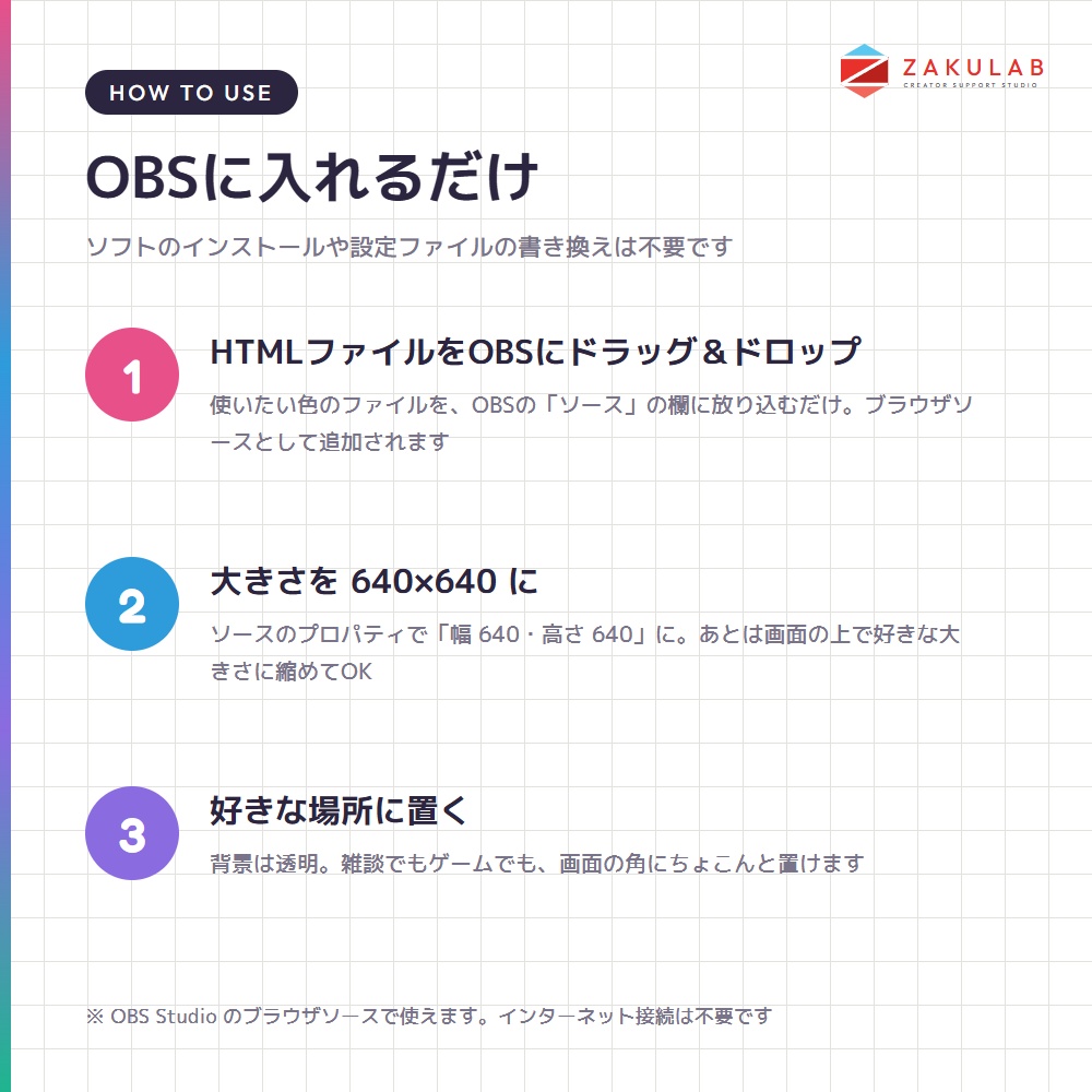 【OBS】AQUA CLOCK 4色セット/動く水槽の配信時計/かわいい パステル