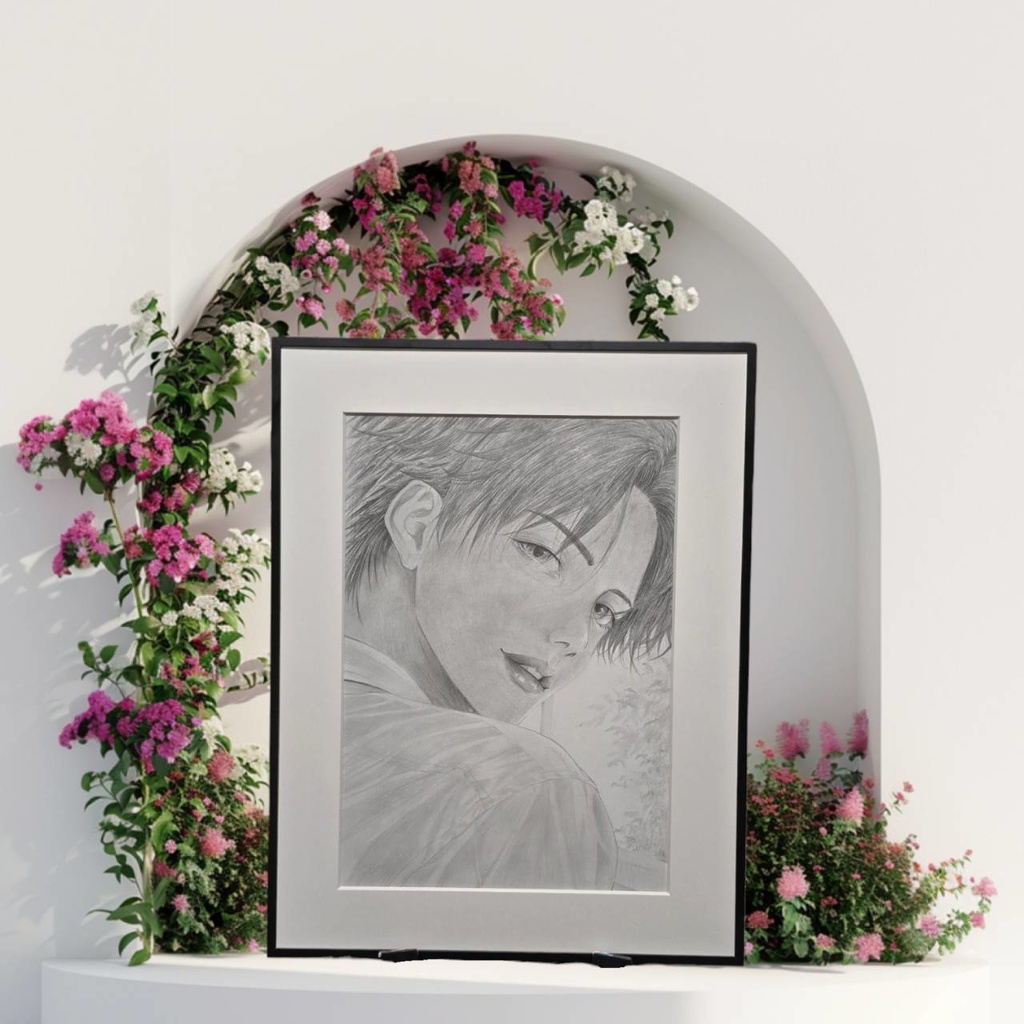 ほどける距離|Haizi|鉛筆画 原画(COA付・一点物)