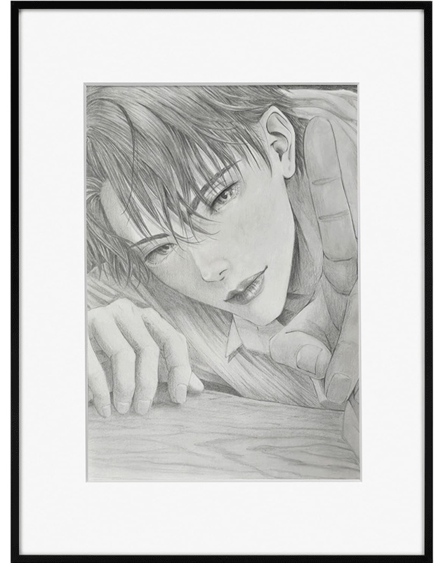 ほどける指先|Haizi|鉛筆画 原画(COA付・一点物)