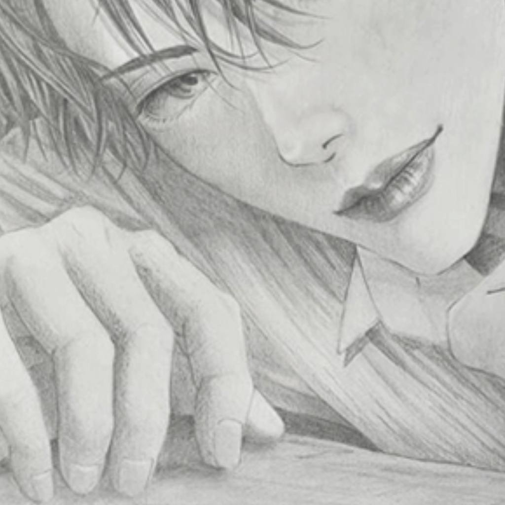 ほどける指先|Haizi|鉛筆画 原画(COA付・一点物)