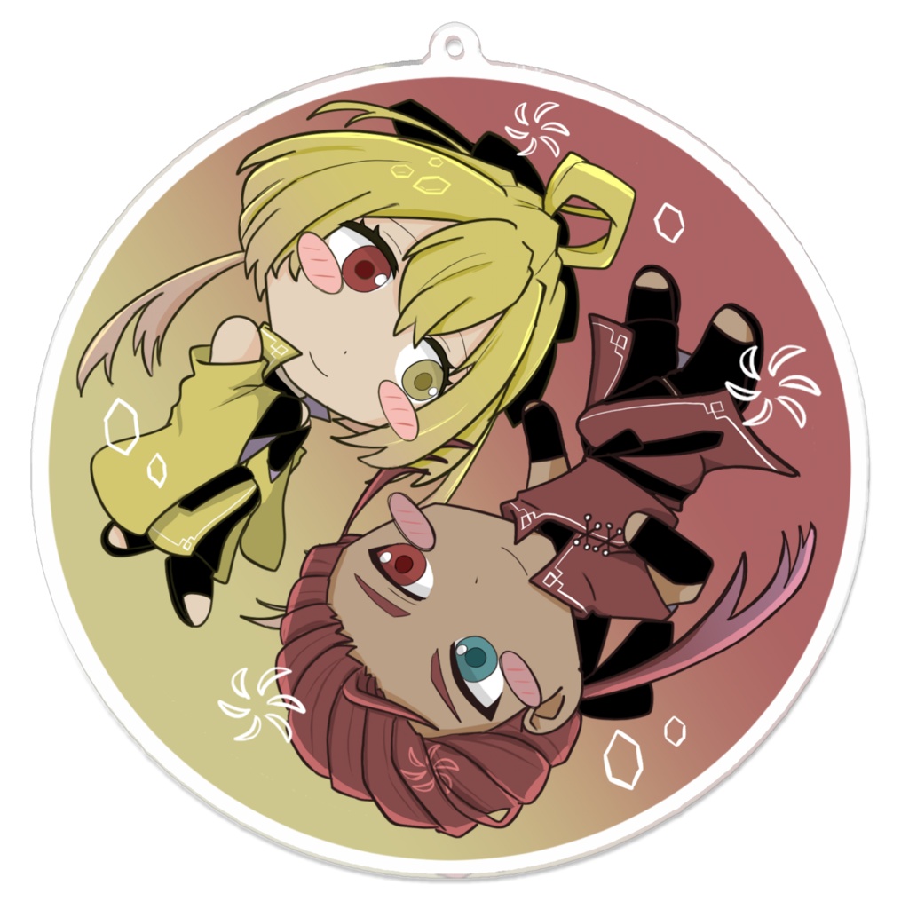 滝宮あらし&滝宮あられ　丸型アクリルキーホルダー