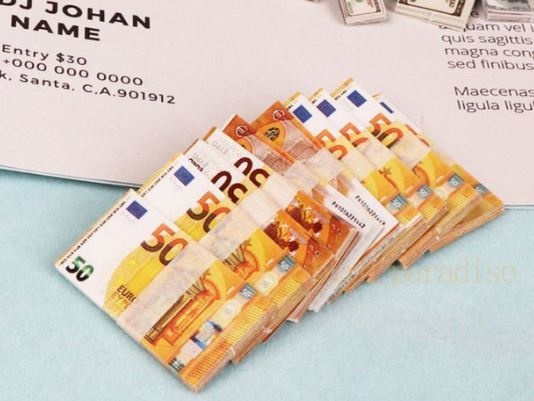 ミニチュア用ユーロ紙幣 札束