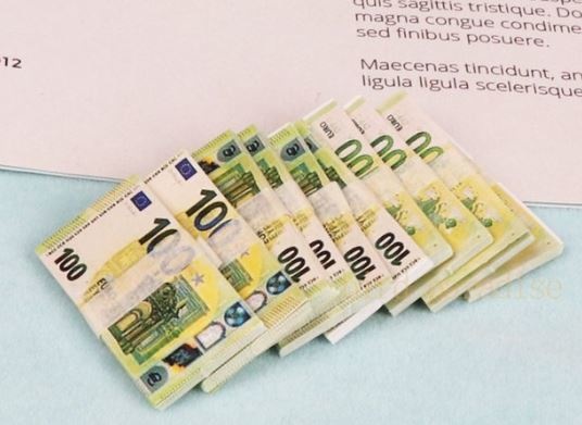 ミニチュア用ユーロ紙幣 札束