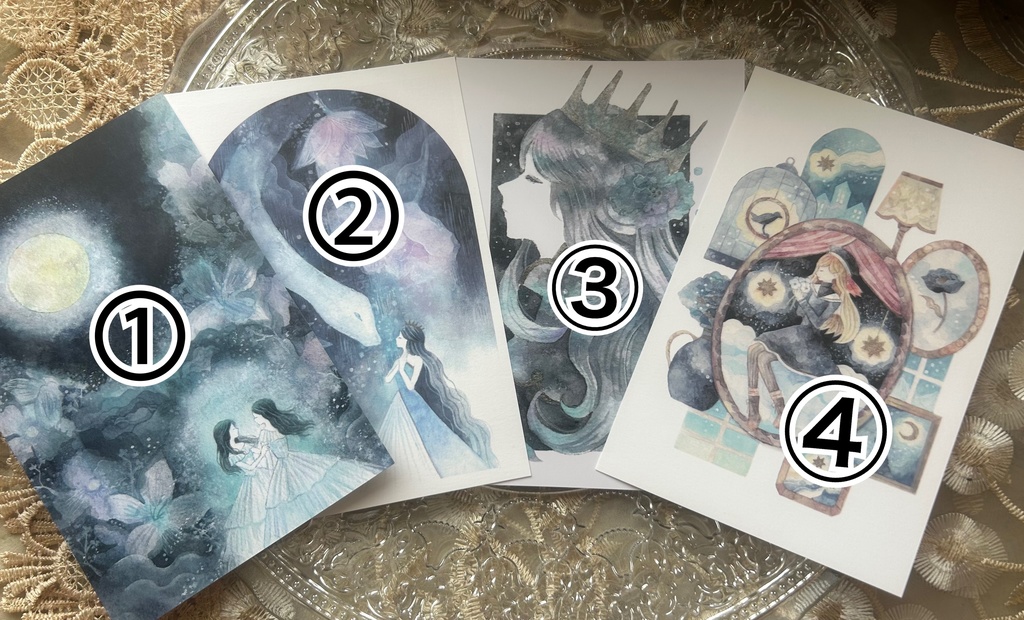 新作ポストカード(4種/セット/バラ)