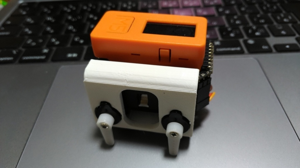 M5Stack PuppyCからゴムバンドを排除する部品のSTLデータ