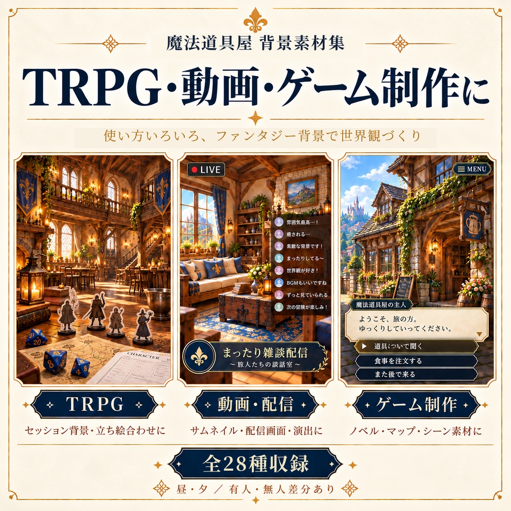 【全28枚】ファンタジー魔法道具屋背景素材集|TRPG・ゲーム制作・動画