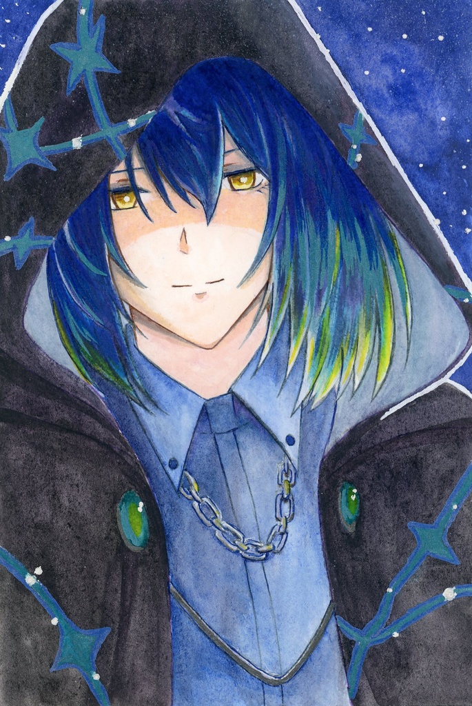 星の人物A【ポストカードサイズ原画】