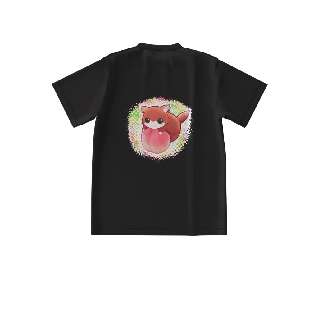 桃とモモンガTシャツ