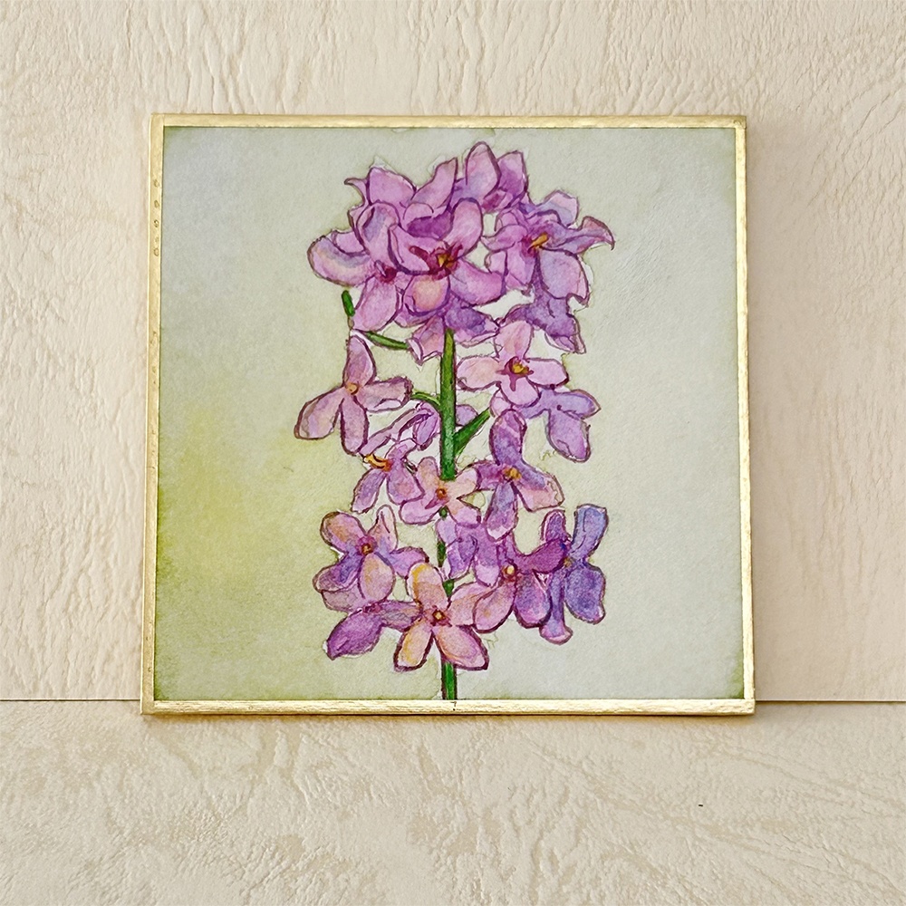 花の水彩イラスト:暖色系