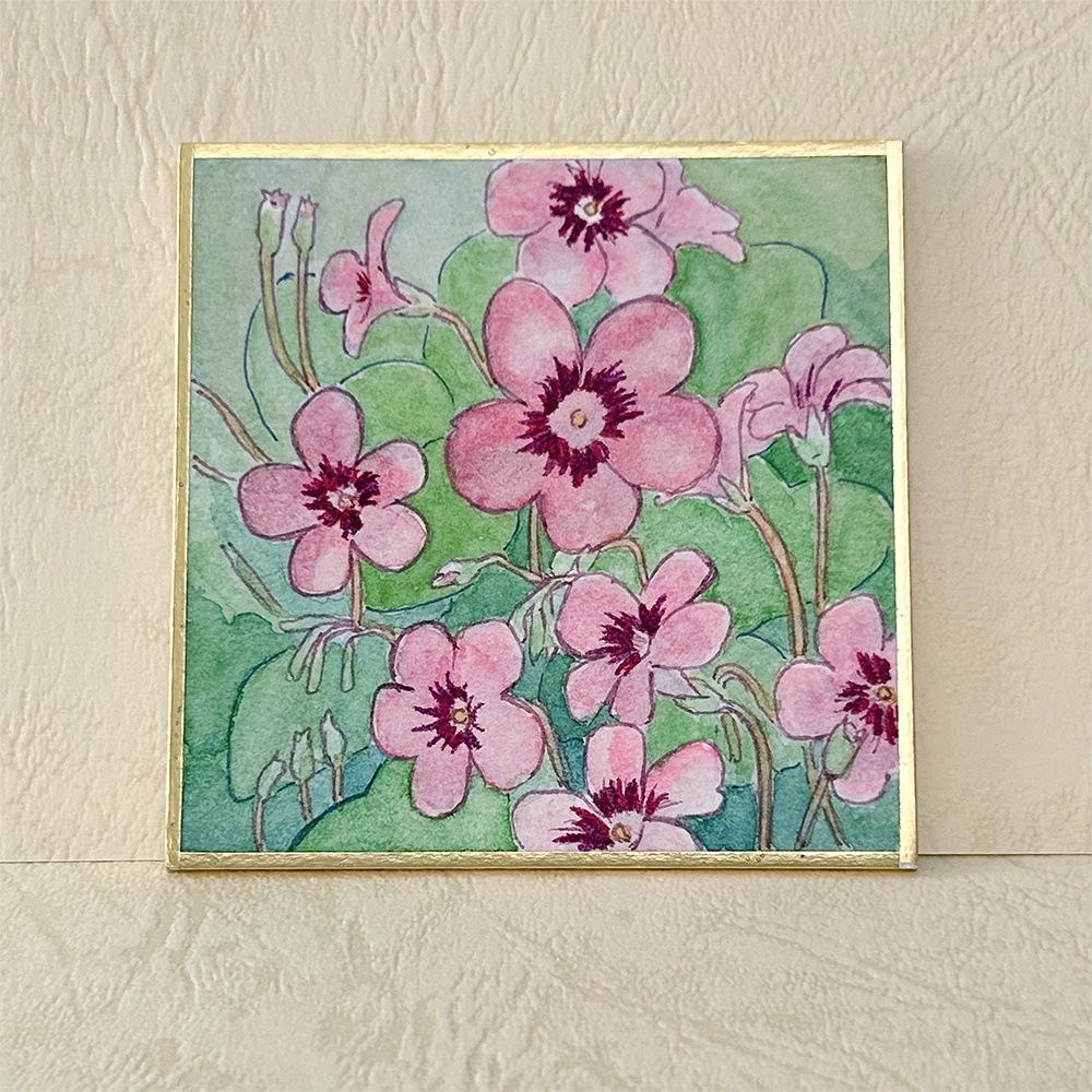 花の水彩イラスト:暖色系