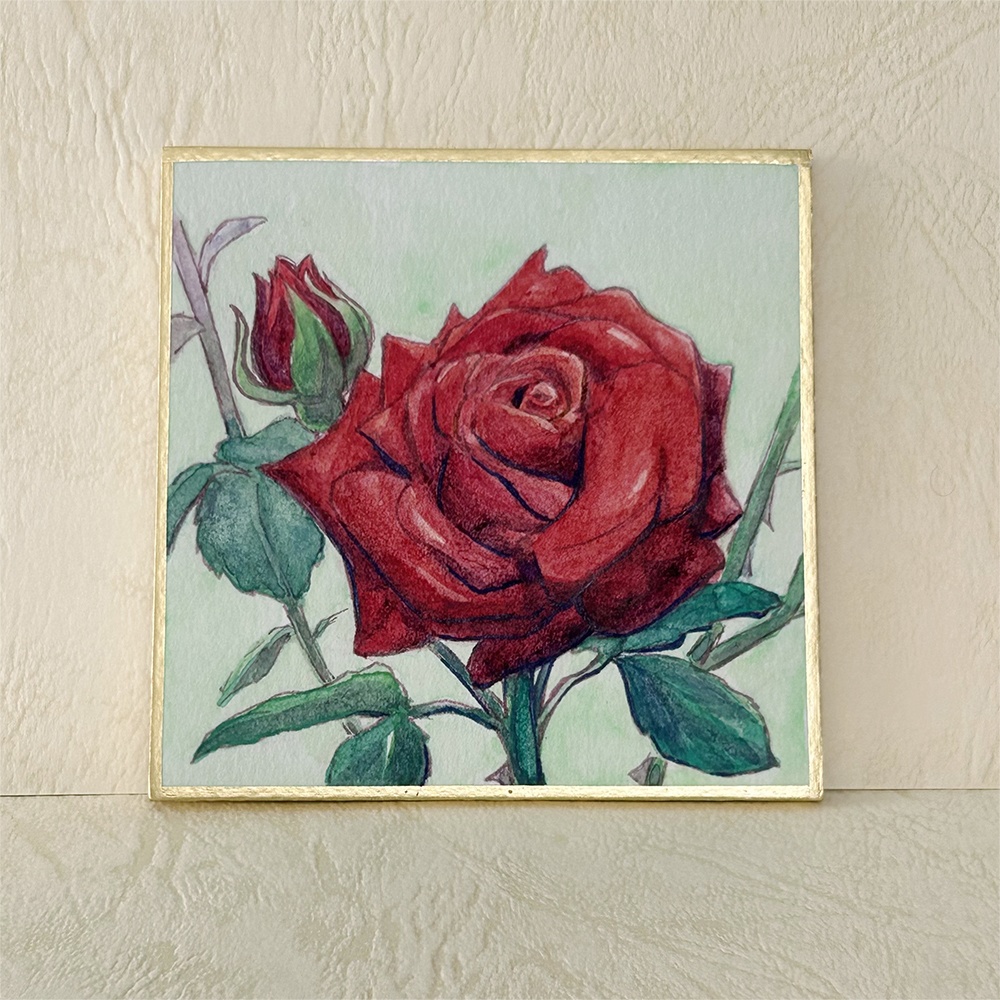 花の水彩イラスト:暖色系