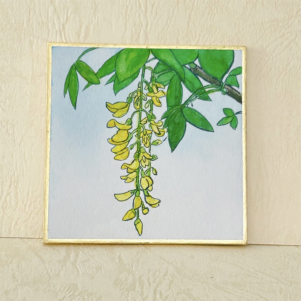 花の水彩イラスト:暖色系