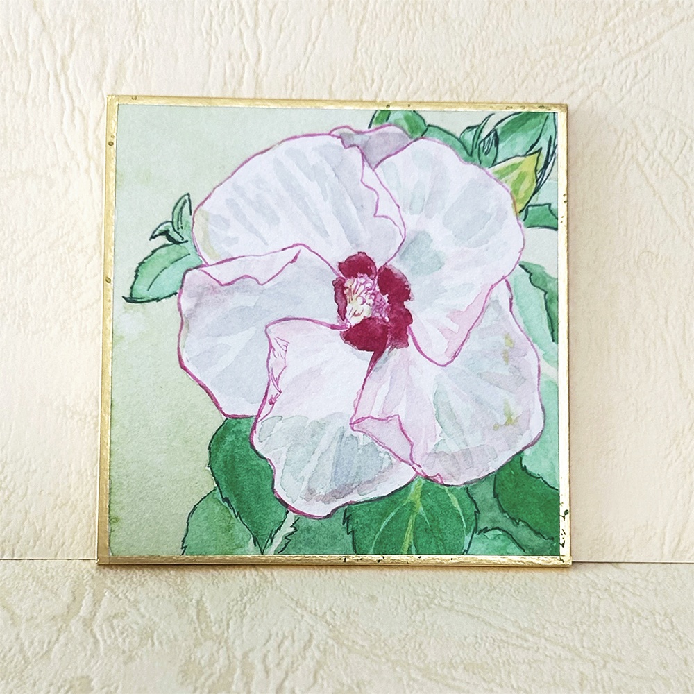 花の水彩イラスト:暖色系