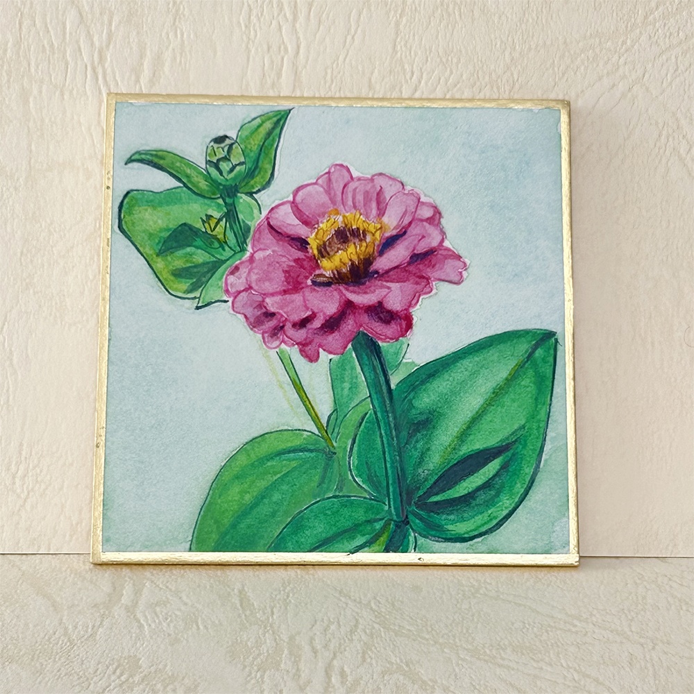 花の水彩イラスト:暖色系