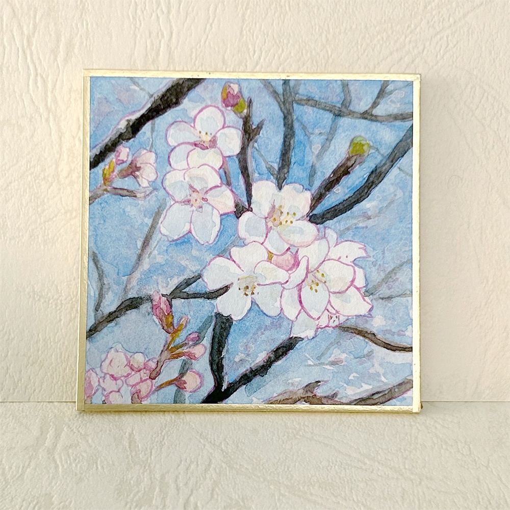 花の水彩イラスト:暖色系