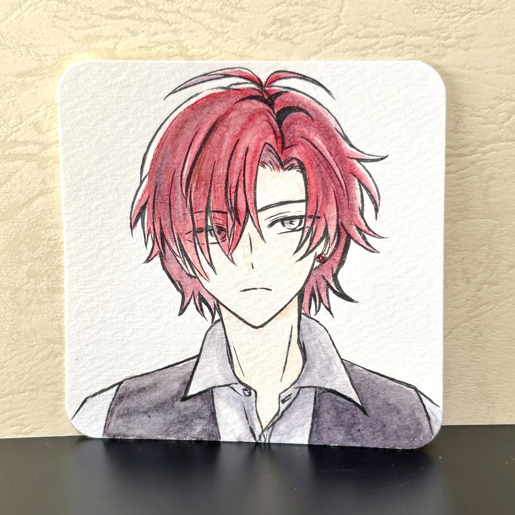 赤髪男の子のイラスト原画