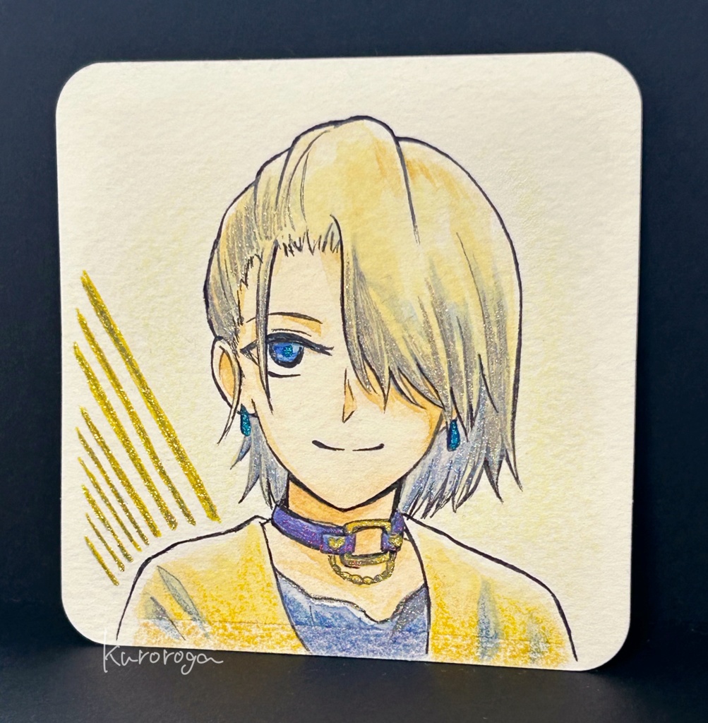 クリーム色髪の正方形イラスト