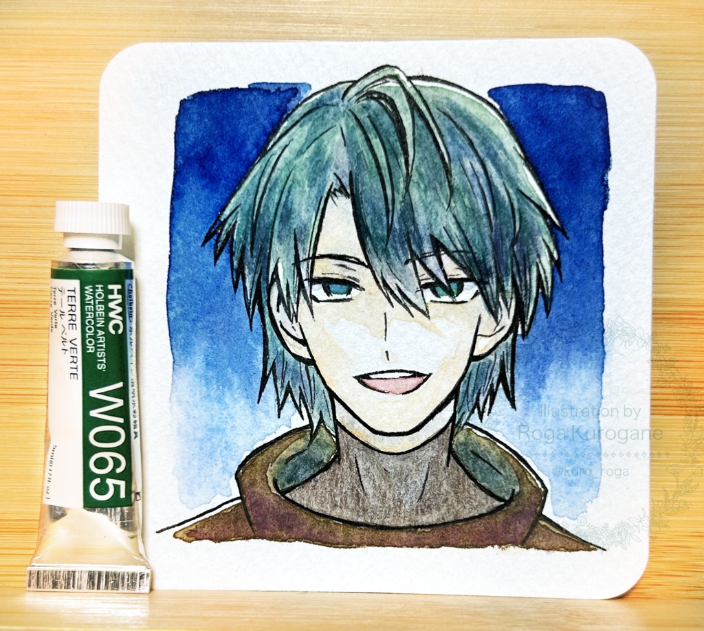 透明水彩イラスト原画「怪しげ」