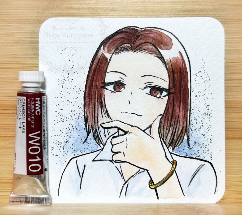 透明水彩イラスト原画「余裕」